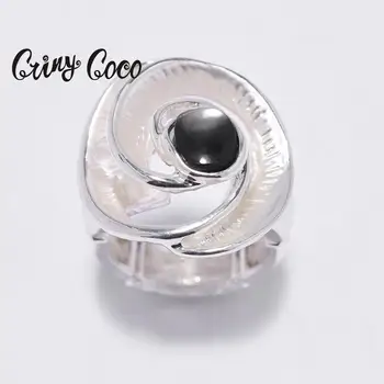 

Cring Coco Charming Rose Ring for Women Female Trendy Alloy White Color Flower Shell Jewelry Engagement Wedding Rings Ring Gifts