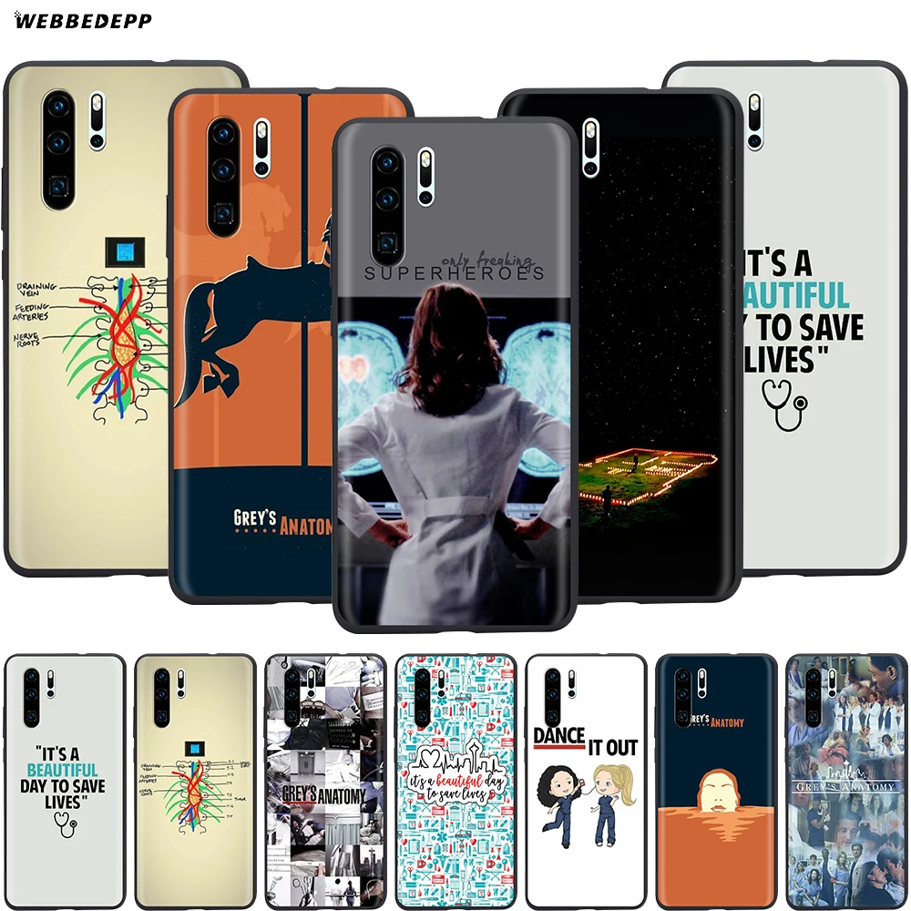 

Webbedepp Grey Anatomy Case for Huawei P8 P9 P10 P20 P30 Lite Pro P Smart Z 2019 2019 Mini