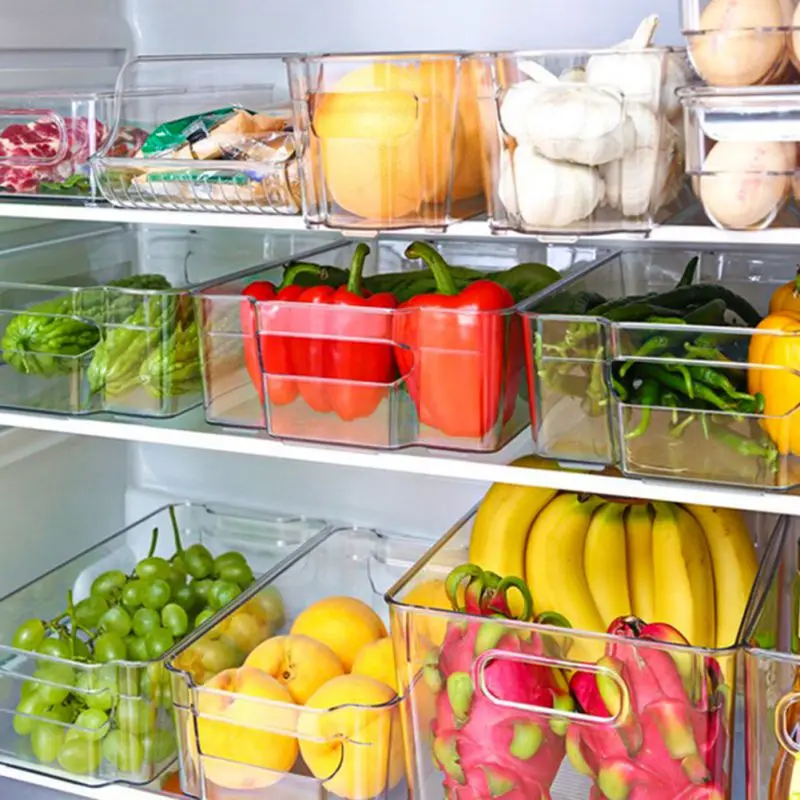 Transparent Refrigerator Storage Box Vegetable Fruit Organizer Fridge Clear  Container for Kitchen Food Drinks Storage - AliExpress