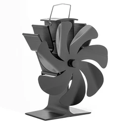 Black Fireplace Fan Stove Fan with 7 Blades Heat Powered Stove Fan Log Wood Burner Eco Friendly Quiet Fan Heat Distribution New