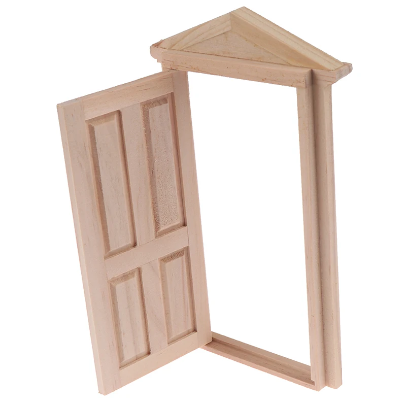 1 шт. 1:12 Кукольный дом дверь мебель имитация миниатюры DIY деревянный Spire дверь Кукольный дом аксессуары ролевые игры игрушки для детей