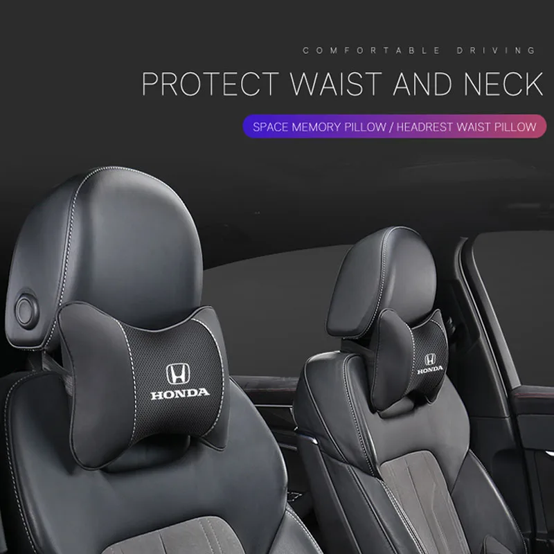Подушка на подголовник автомобильного сиденья из искусственной кожи для Honda Civic