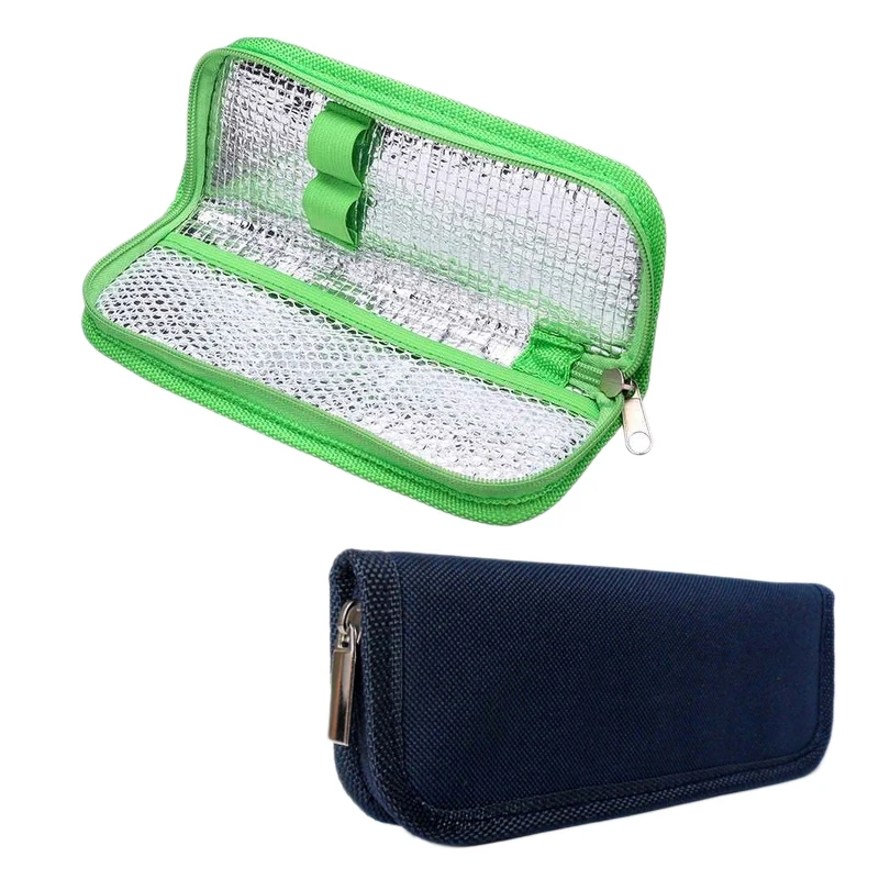 Insulin Cooler Travel Case Diabetic Medication Organizer Cooler Bag Navy Blue