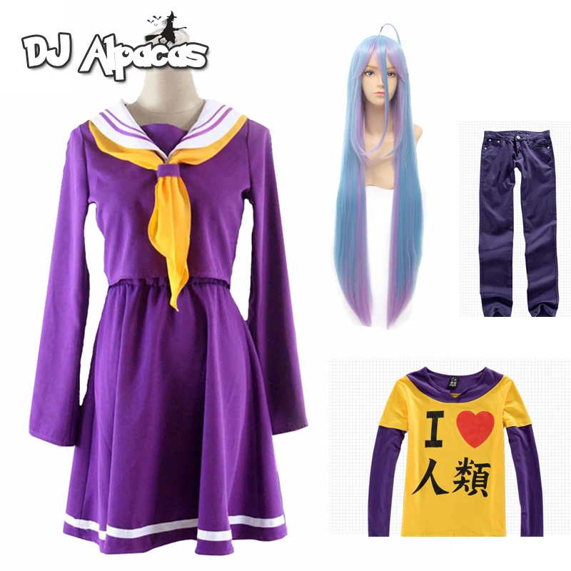 Костюм Широ для косплея No game no life женская одежда на Хэллоуин парик матросский