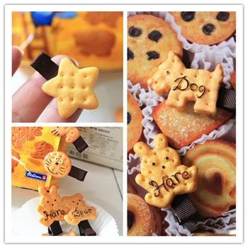 

1Pc Hot Sale Kids Cute Cartoon Biscuit Hair Clip Resin Cartoon Cookies Hair Pin Bear Rabbit Star Heart Hair Clip Hair Accesories