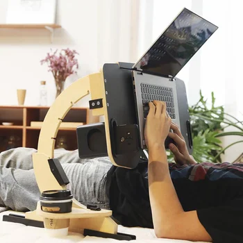 

Lazy bed wooden foldable adjustable notebook multi-function computer desk desk portable stand