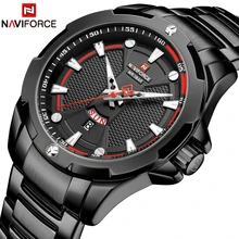 NAVIFORCE брендовые роскошные мужские спортивные черные часы из нержавеющей стали Мужские кварцевые часы мужские водонепроницаемые наручные часы Relogio Masculino