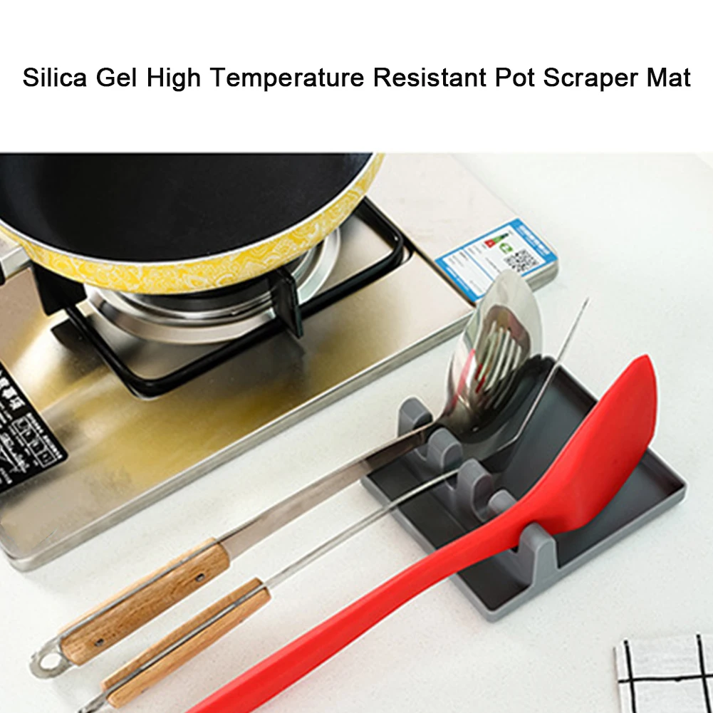 Кухонные принадлежности Посуда Нескользящая подставка для ложек держатель для кухонной лопатки твердый термостойкий Силиконовый прочный многофункциональный стеллаж для хранения