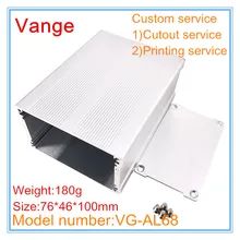 1 шт./лот корпус из металлического профиля 76*46*100 мм 6063-T5 алюминиевый корпус для поделок корпус для электроники дизайн модуля