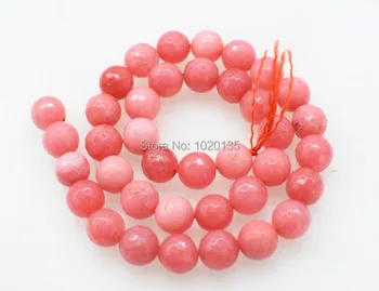 

loose beads pink jasper round faceted 10mm nature for making jewelry necklace 14inch FPPJ wholesale