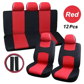 

12PCS Vehicle Car Seat Cover with Headrest Steering Wheel Car Seat Protector Universal Compatible Fit Most Car For SUV for Truck