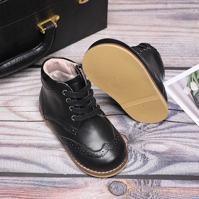 Dolakids/Детские кожаные ботинки; Новые Зимние ботильоны; обувь для маленьких девочек; ботильоны для малышей; винтажные Ботинки martin в британском стиле