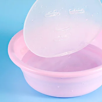 

2Pcs Silicone Mask Tray Makeup Tool Mask Mask Moisturizing Mask Fixed Silicone Film (White Pink)