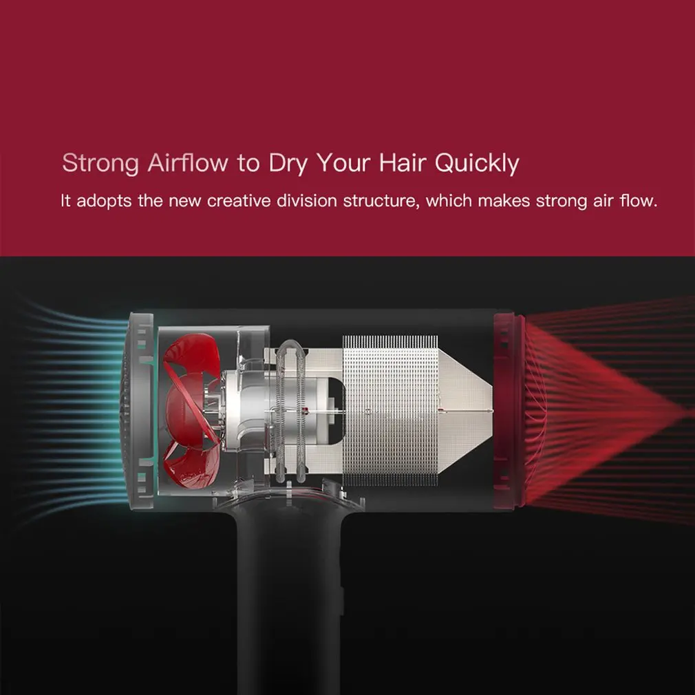 SOOCAS H3 фен для волос с отрицательными ионами Xiaomi Mijia 1800 Вт профессиональный фен для волос из алюминиевого сплава мощный электрический фен с европейской вилкой