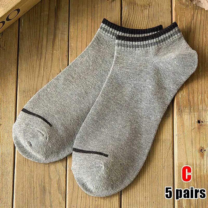 5 Pair Men Sports Socks Invisible Short Ankle Socks Breathable Thin Boat Sock XRQ88 - Цвет: c