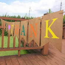 Благодарить за день благодарения вечерние тянуть флаг сделано из бумаги ретро крафт-бумаги Бумага искусство латте праздник баннер адаптируемые под требования заказчика