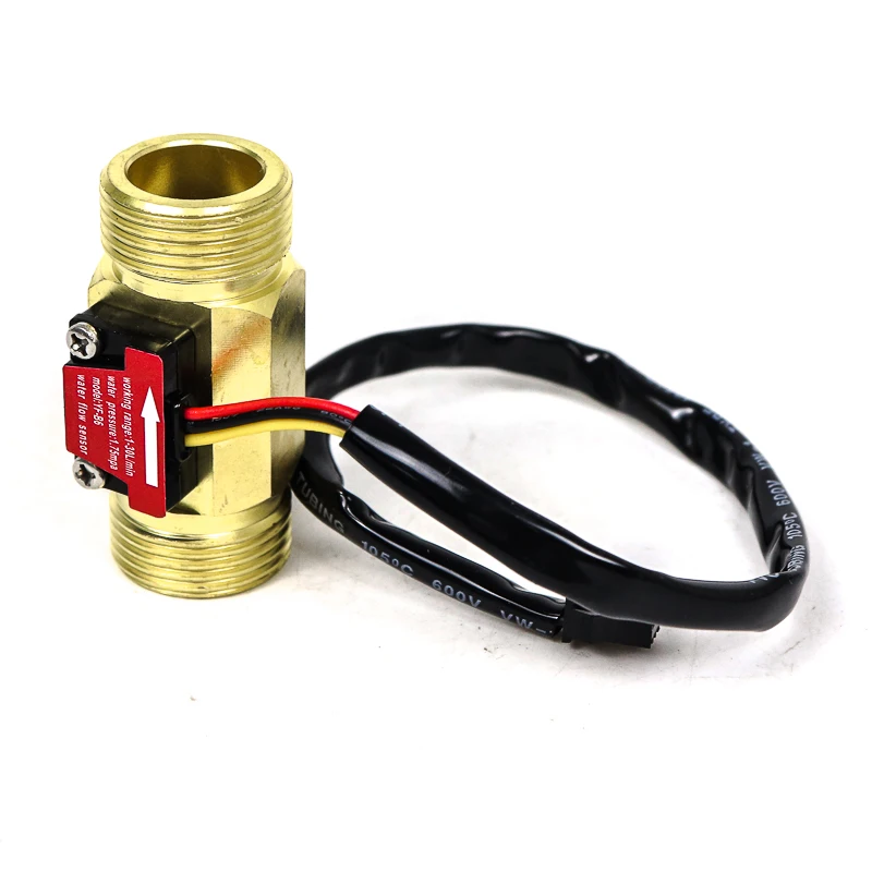 G 3/4 Inch Brass Copper Magnetic Hall Effect Water Pump Flow Rate Meter Sensor 4-20ma Liquid Flow Switch
