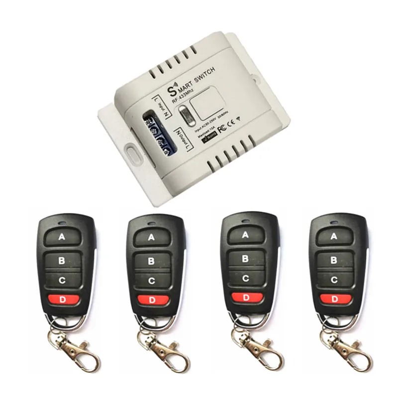 433mhz Remote Control Universal Garage Llearning Ontroller For ChandelierLight Switch220V Rf Panel Voltage Doors Gate Radio Rela |