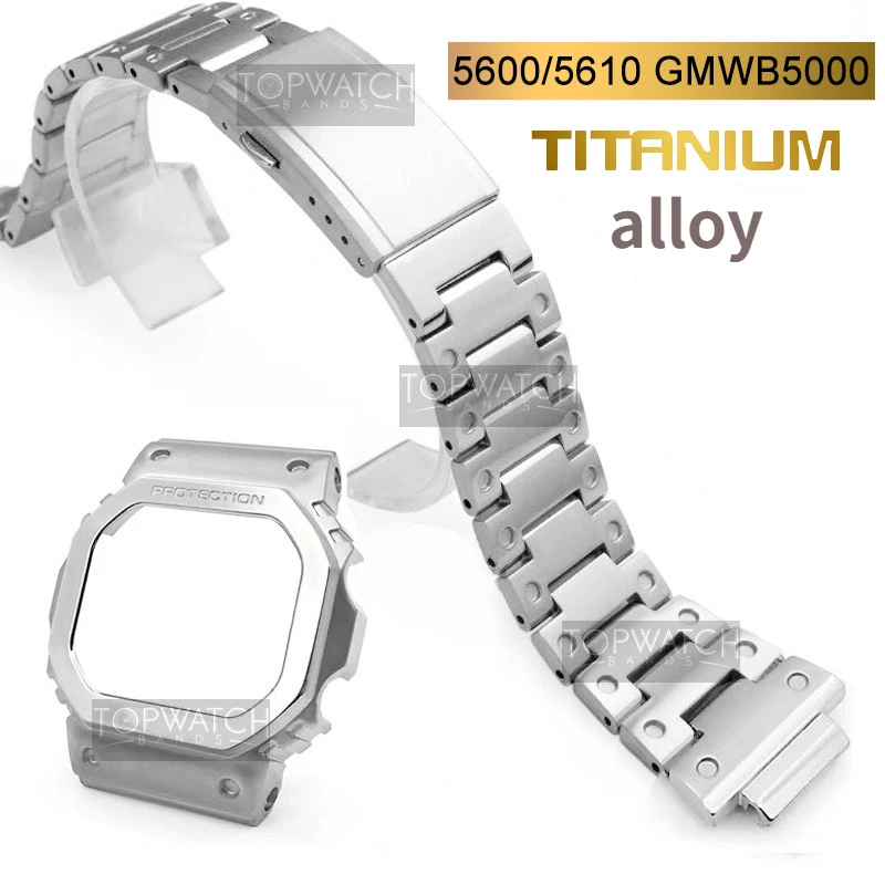 Titanium Alloy Watch Strap Band Bezel For DW5600 GW5000 GW-M5610 Camouflage Bracelet Cover With Tools Supper Light for CasiOak | Наручные