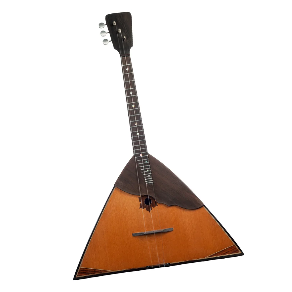Vintage Russian Guitar Handmade Balalaika Traditional Musical Instrument,Made of Spruce and Ebony