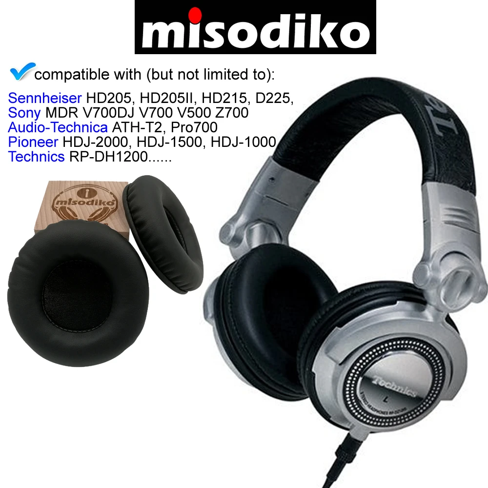 Misodiko Замена 90 мм наушники-амбушюры подушки для техники RP-DH1200 DJ/SONY MDR-V700, Z700/Sennheiser HD205, HD205II