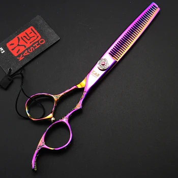 

Professional Hair Scissors Plum Handle Hair Cutting Barber Salon Scissors Thinning Flat Shears Hairdressing Scissors