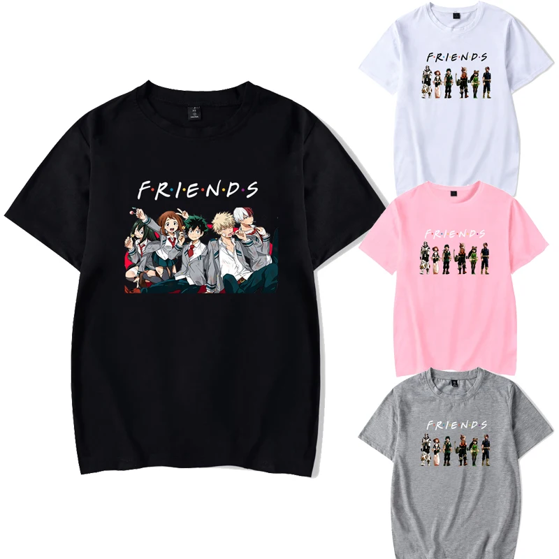 

Unisex Trendy My Hero Academia Friends Graphic T Shirt New Summer Cotton Print T-shirt Harajuku O Neck Men Women Tee Tops Gift