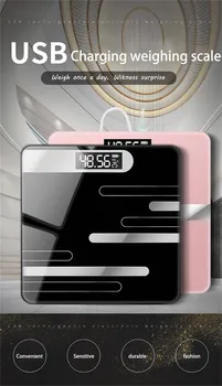 

Digital Weight Scale Bathroom Floor Body Scale Glass Smart Electronic Scales USB Charging LCD Display Body Weighing Home