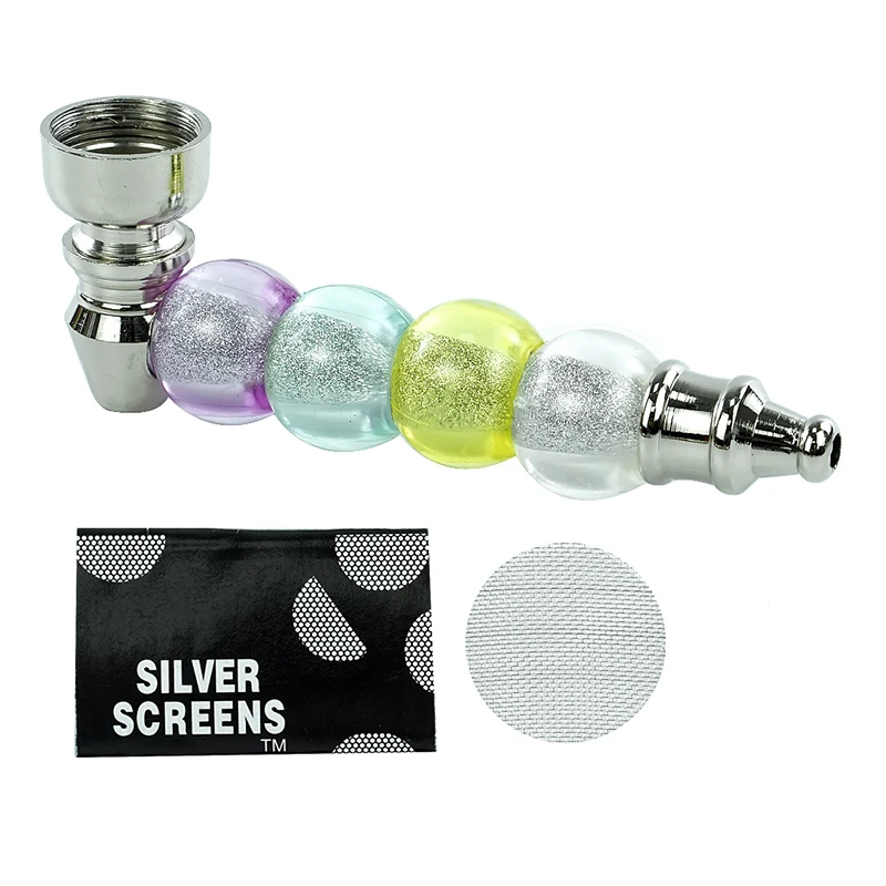 

Unique Colourful 87mm Metal Tobacco Herb Hand Pipe with 20mm Round Cigarette Filter Smoking Accessories