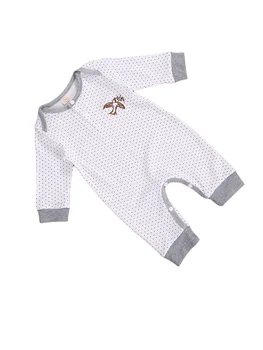

Newborn Embroidery Romper, Infant Long Sleeve Round Neck Jumpsuit Toddler Casual Style Playsuit
