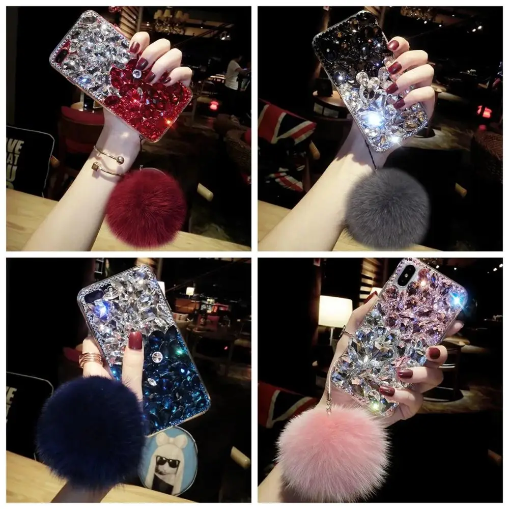

Luxury 3D Diamond Fur Ball Soft Phone Case for Xiaomi 8 9 9T 10 Pro 10 Lite 10T 10T Pro 10T Lite 11 K20 K30 K40 Pro Crystal Case