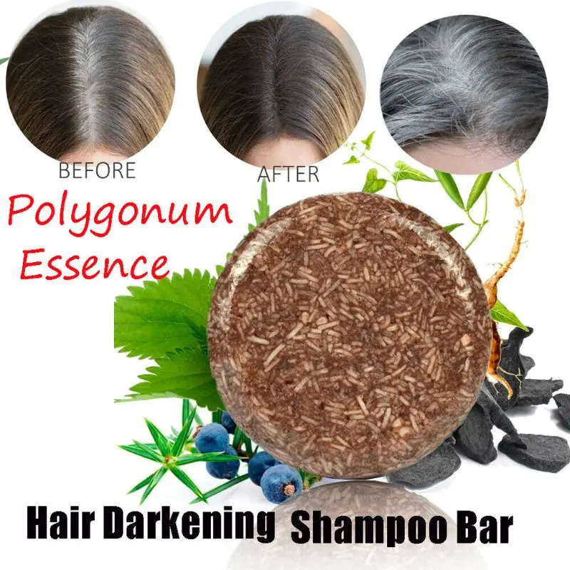 

60g Hair Darkening Safe Glossy Protects Scalp Shampoo Bar Regrowth Anti Dandruff Cleansing Unisex