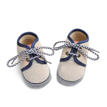 

OUTAD Newborn Baby Shoes Infant Kids first walkers Toolder Soft Bottom Anti-Slip Lace-up Baby Boys Girls Shoes Prewalker 3-15 M