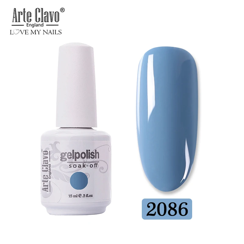 2086 Arte Clavo Гель-лак для ногтей Зеленый Гель-лак Vernis Led Vernis Полупостоянный УФ-гель для ногтей 15 мл замачиваемый базовый верхний слой - Цвет: 2086