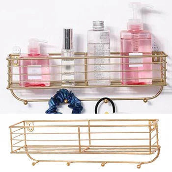 

Iron Wall Mounted Shelf Storage Display Rack Holder Orginazer For Bathroom Kitchen Living Room Shop Bedroom