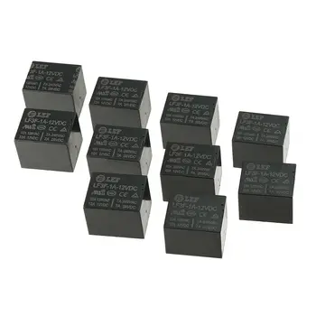 

10Pcs DC 12V Coil SPST NO 4P Power Electromagnetic Relay DIN Rail/PCB Mounted