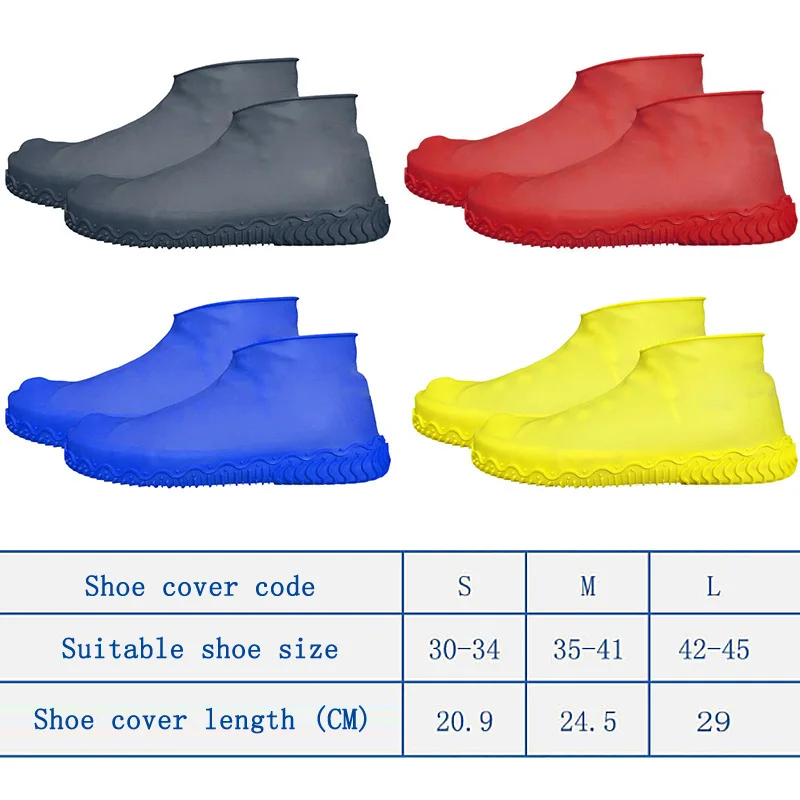 

1 Pair Reusable Latex Shoe Covers Anti-slip Waterproof Rain Boot Overshoes can CSV