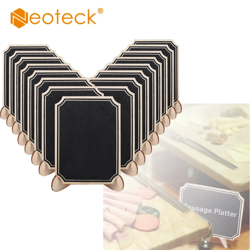 

Neoteck 16pcs Mini Chalkboard Place Card Signs with Easel Stand for Party Wedding Table Number Message Board Signs