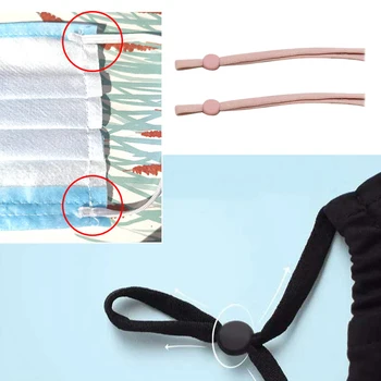 

50Pcs Disposible color hollow mask elastic band ear strap white/black/pink/purple masks cord durable breathable fiber dropship
