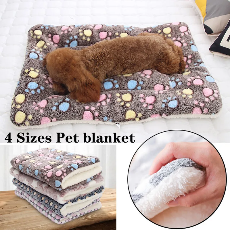 

Winter Warm Pet Blanket Thicken Flannel Dog Cat Bed Mat for Puppy Dog Cat Soft Fleece Cushion Pad Mats Sleeping Bed Accessories
