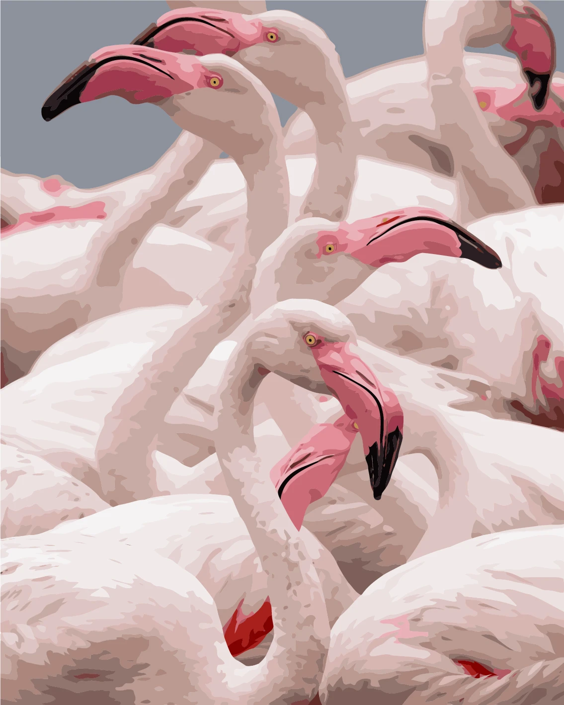 HUACAN животные картина по номерам наборы Фламинго Акриловая краска для домашнего декора - Цвет: SZYH-A43