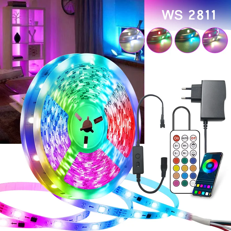 Dream Rgb Led Strip Lights Bluetooth Addressable Tape Diode Ws2811 5050 Led Lights Flexible