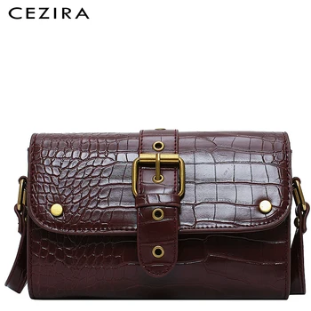 

CEZIRA Vintage Small PU Leather Handbags For Women 2020 Luxury Crocodile Pattern Design Female Flap Crossbody Shoulder Bag Bolsa