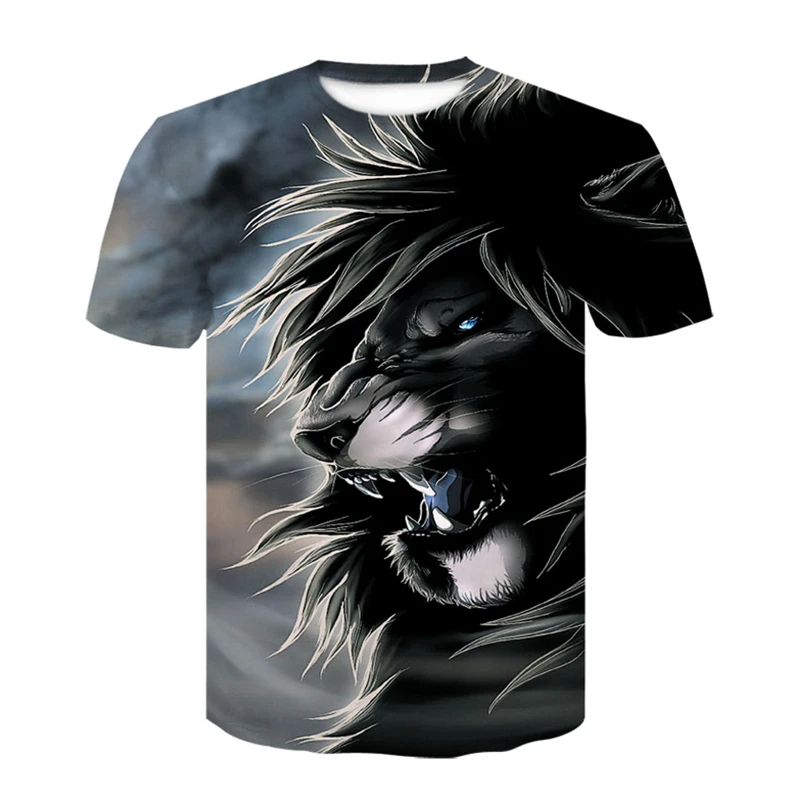 

Men Leisure 3D T Shirt animal Lion Harajuku print T Shirt 2020 summer Men Street sports fashion brand funny design Men's T Shirt