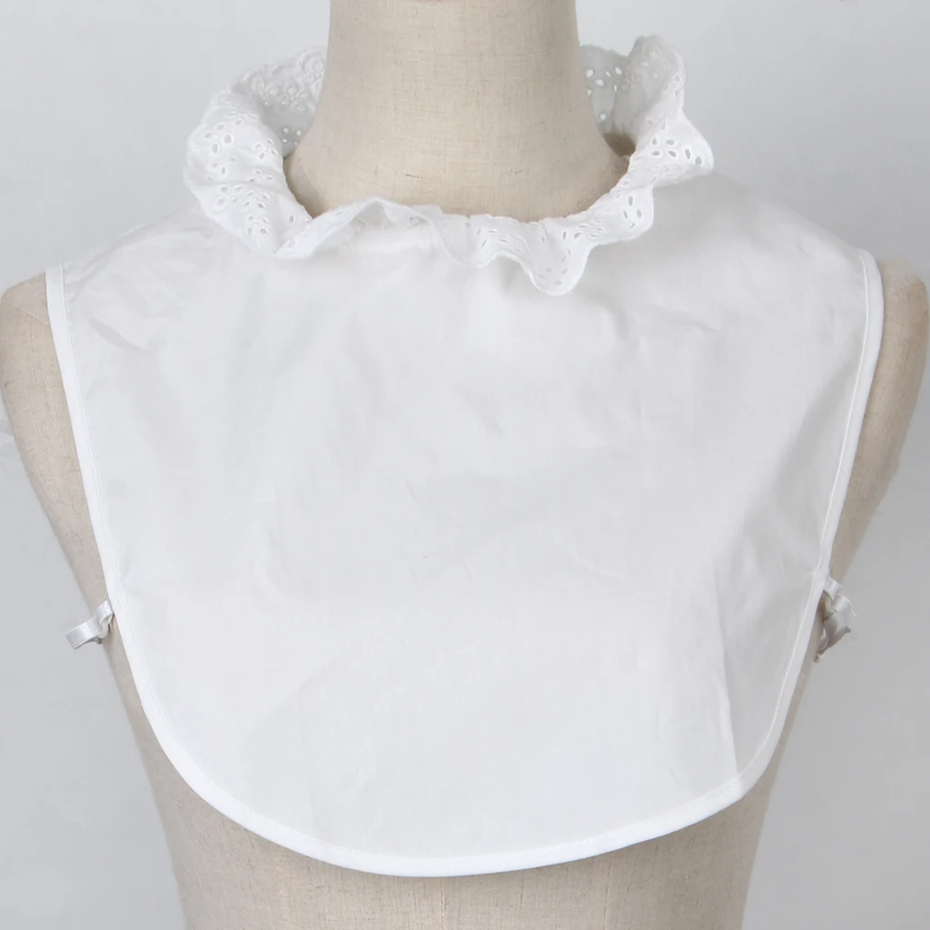 Solid Hollow Flower Ruffle Women False Collar Fake Half Shirt Blouse Detachable Bib Clothes Accessories