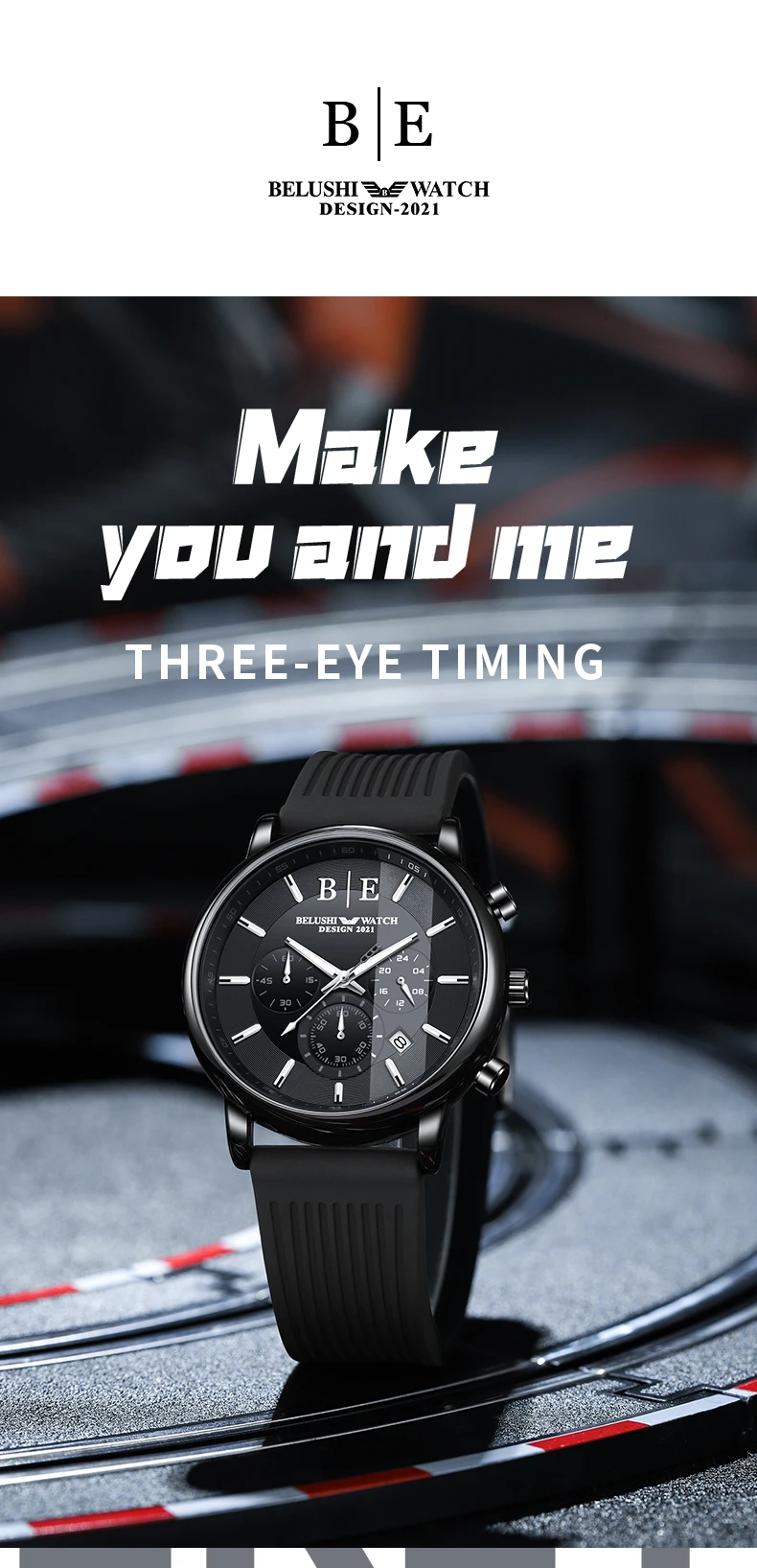 Men's Cool Sport Watches 2021 Luxury Quartz Watch Silicone Strap BELUSHI Watch Waterproof Chronograph Watch For Men Free Shiping coach men's watches