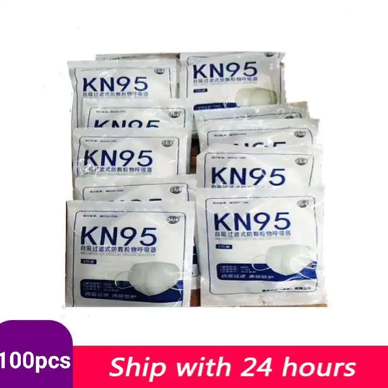

100 pcs mask N95 prevent droplet infections protection mask Antibacterial air mask Protection better Equivalent to CE FDA FFP2