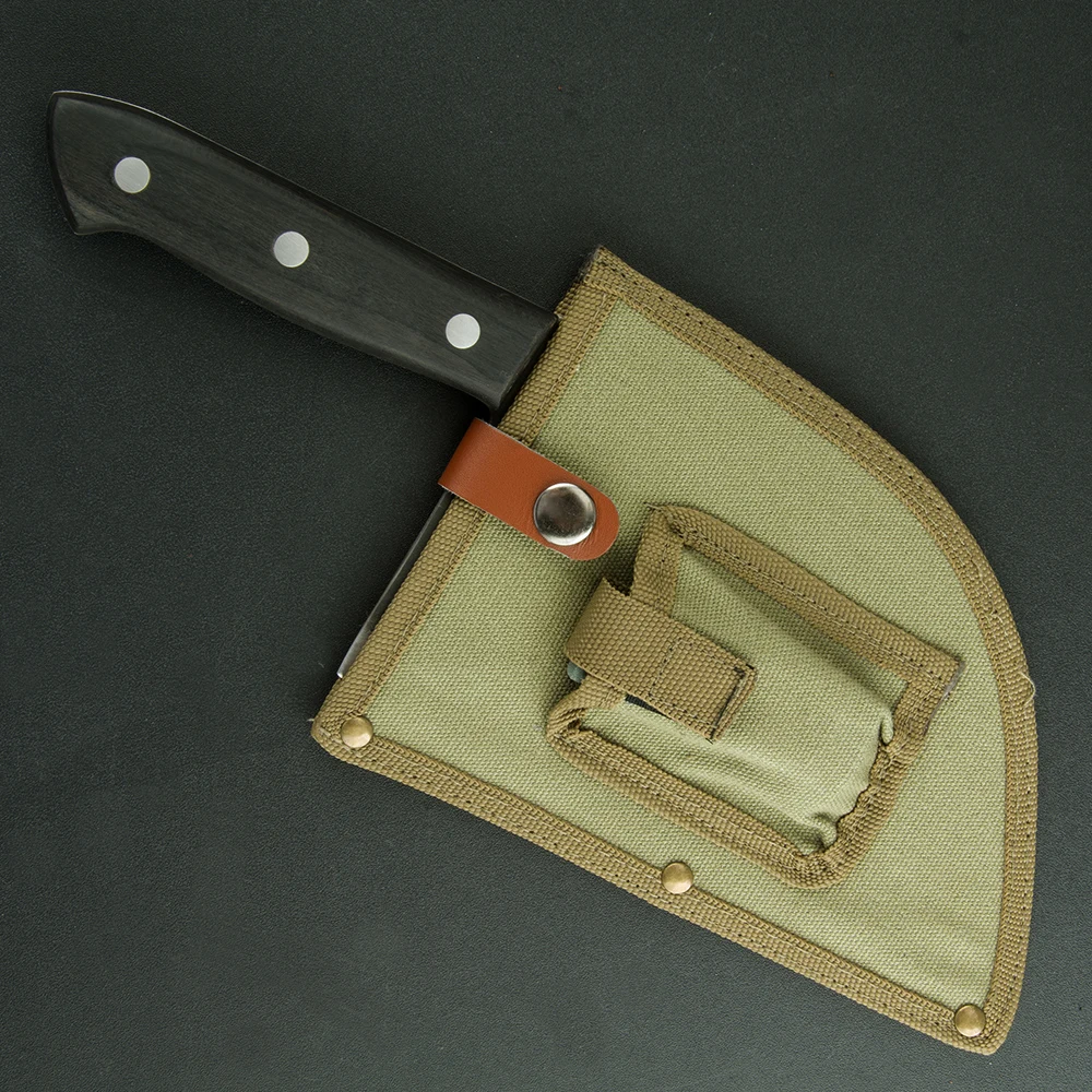 Sowoll кухонные ножи, кованые из высокоуглеродистой стали, нож для мясника с ножным ножом+ мини-точилка для ножа, комплект из 3 предметов, набор ножей