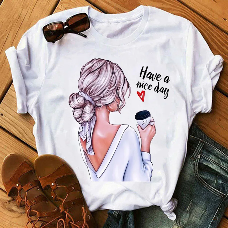 Fashion Women T Shirt Sunflower Girl Printed T Shirt Casual Black Tops 90s Ladies Girl Tee Shirt Female Harajuku Graphic T-shirt sport t shirt