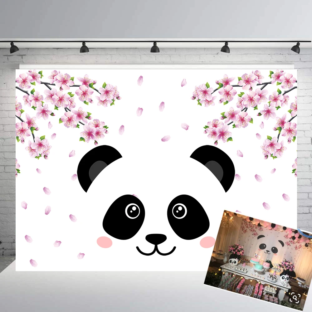 10x10ft Cartoon Cute Panda Red Love Hearts Pattern Illustration Vinyl Photography Background Babys 1st Birthday Party Banner Backdrop Baby Shower Kids Room Wallpaper Studio Props 